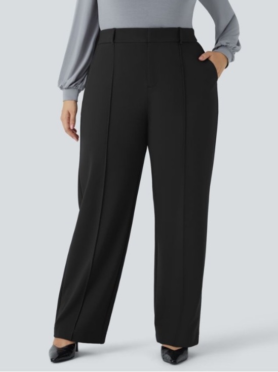 HALARA Pants - HALARA Flex high-waisted zipper pocket straight-leg work Pants